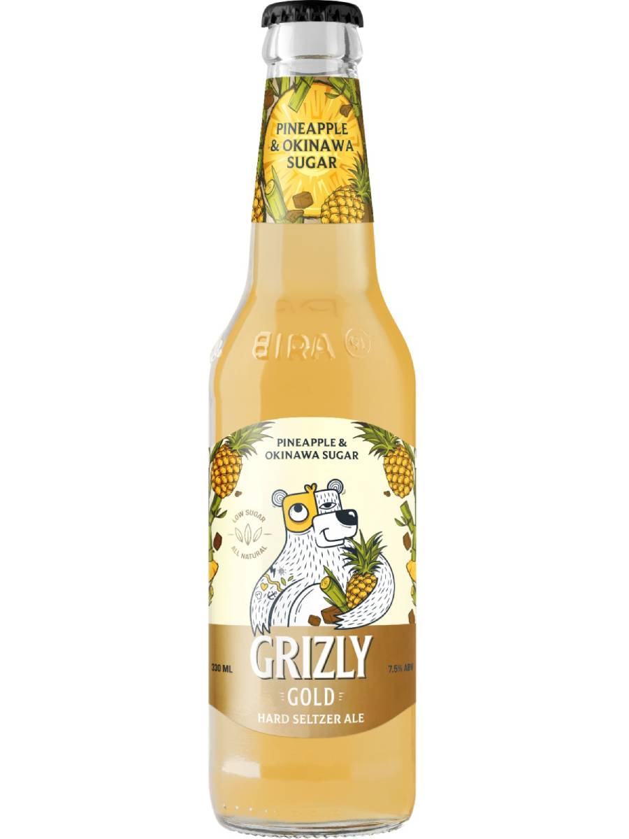 GRIZLY GOLD HARD SELTZER ALE PINEAPPLE AND OKINAWA SUGAR